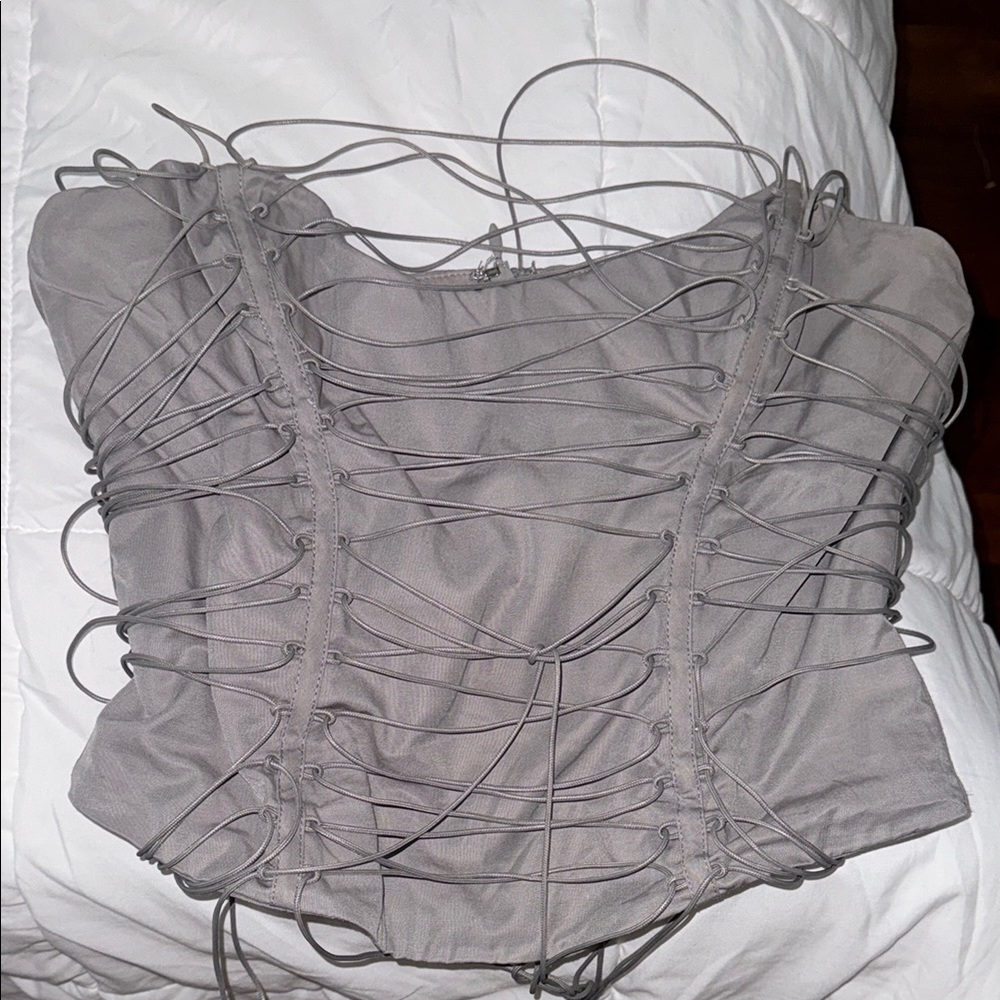 House of CB Gray Corset Top